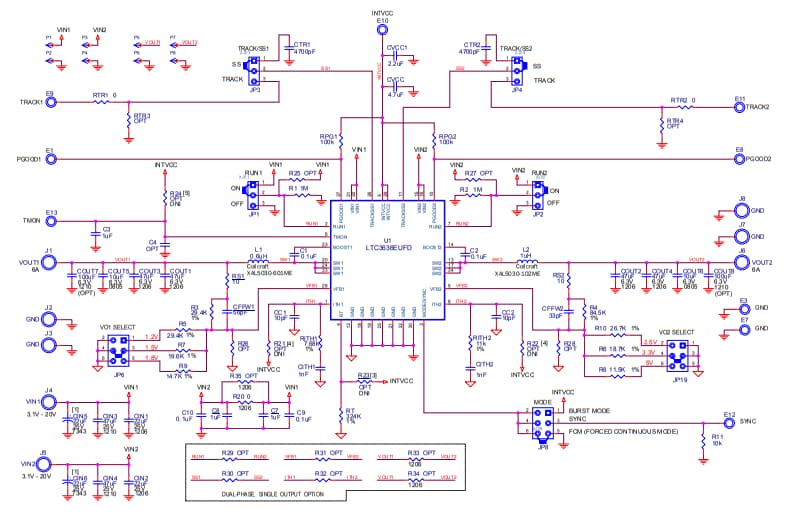 Schematic - Analog Devices Inc. LTC3636EUFD Demo Board DC2335A
